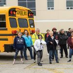 volunteers packed 11 buses for food distribution
