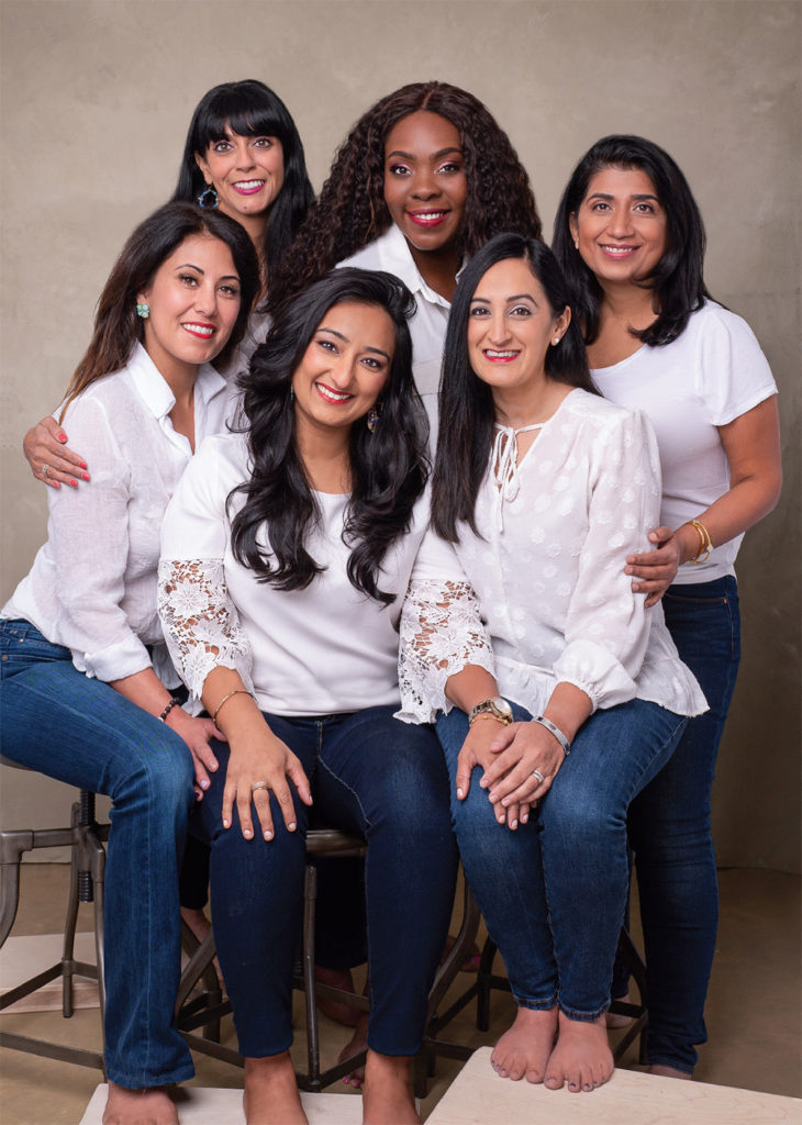 A group of successful professional local women showcase nazarr cosmetics