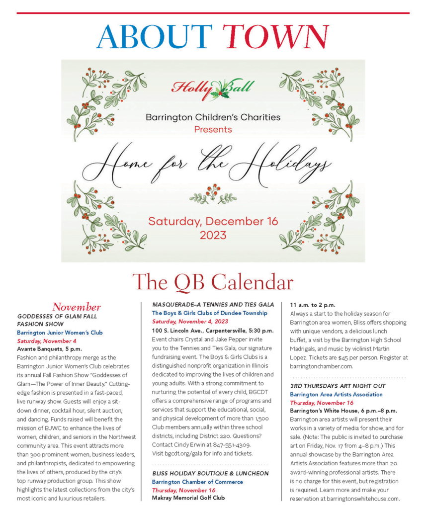 Quintessential Barrington About Town Events Calendar