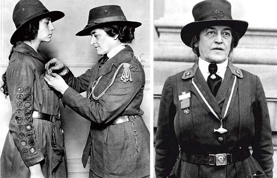 Juliette Gordon Low officiates at a Girl Scout event.