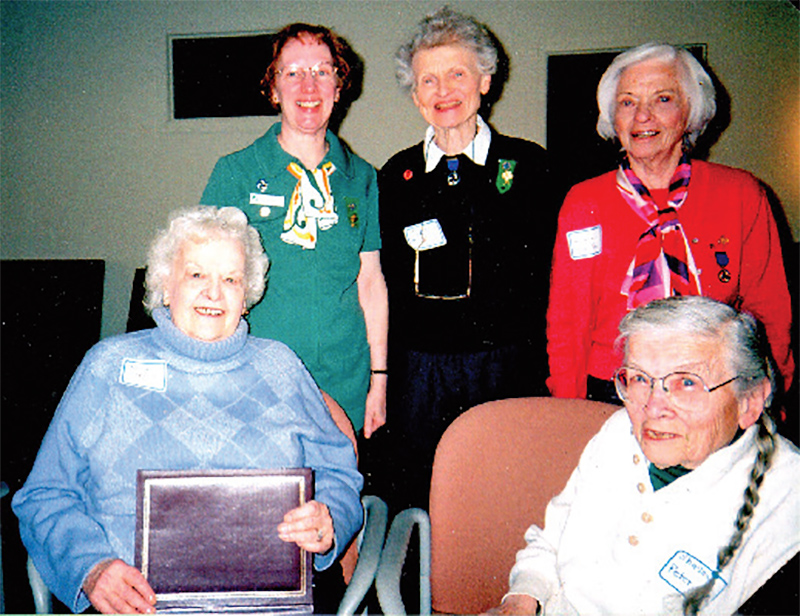 In 2007, Girl Scout alumnae gather for the 75th anniversary of the Barrington Girl Scouts founding (1932)